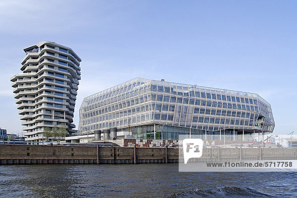 Marco Polo Tower und Unilever House  HafenCity  Hamburger Hafen  Hamburg  Deutschland  Europa