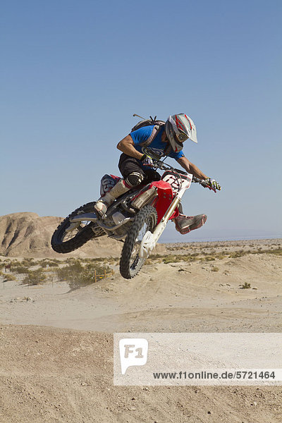 USA  California  Motocrosser jumping on Palm Desert