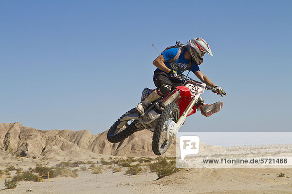 USA  California  Motocrosser jumping on Palm Desert