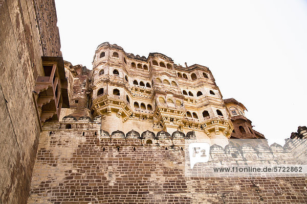 India  Rajasthan  View of Jodhpur Fort walls
