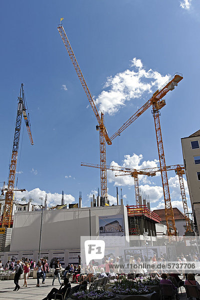 Industrial construction cranes  Munich  Upper Bavaria  Germany  Europe