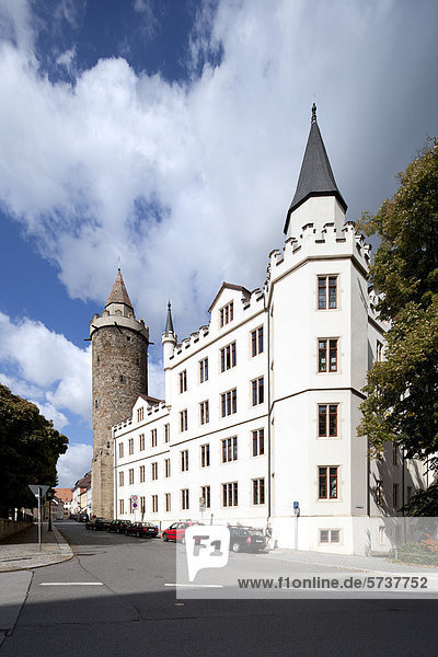 Alte Kaserne und Wendischer Turm  Finanzamt  Bautzen  Budysin  Lausitz  Oberlausitz  Sachsen  Deutschland  Europa  ÖffentlicherGrund