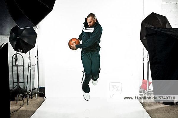 Basketball player at photo shoot