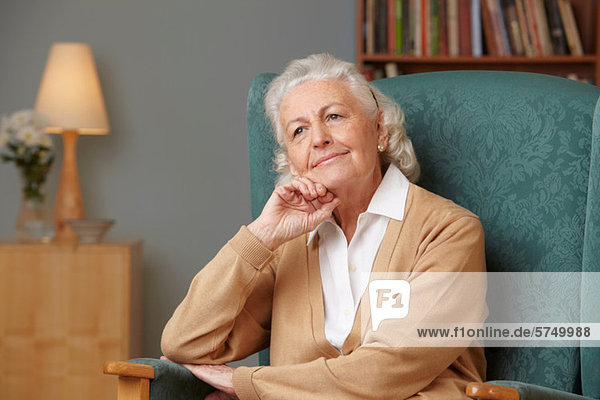 Pensive senior woman  portrait