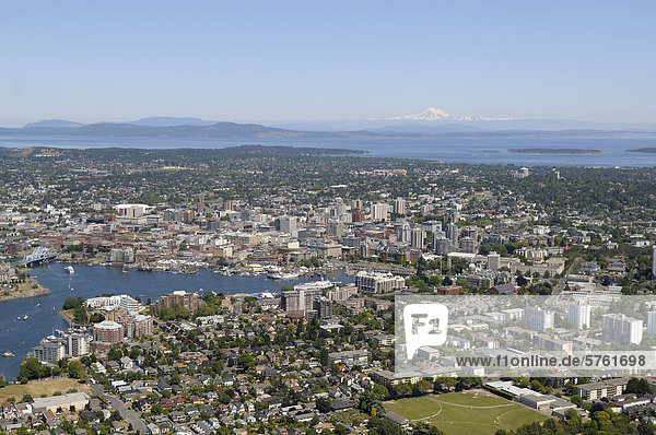 Luftbildaufnahme des Victoria Harbour  Victoria  Vancouver Island  British Columbia  Kanada.