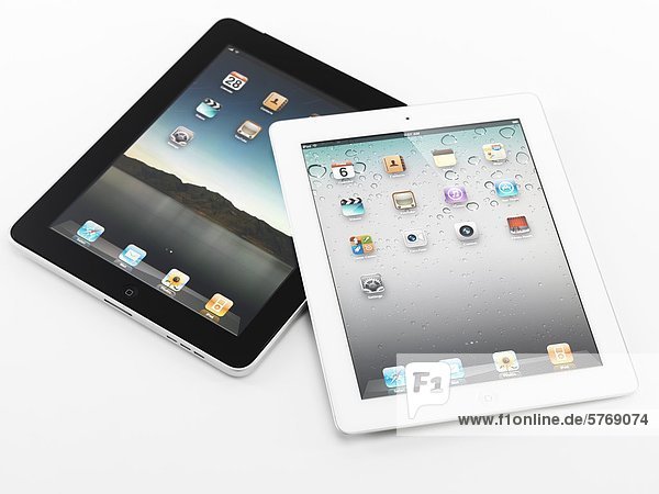 White Apple iPad 2 und schwarze iPad Tablet-Computer