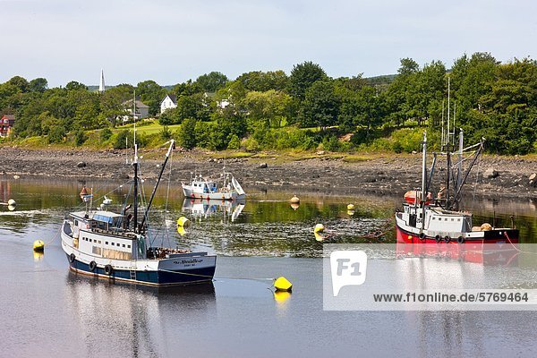 Fischerboote verankert  Annapolis Royal  Fundy Bay  Nova Scotia  Kanada