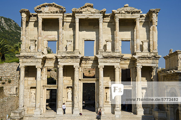 Library of Celsus at Ephesus  an ancient Greek city  and later a major Roman city  on the west coast of Asia Minor  near present-day Selçuk  Izmir Province  Turkey
