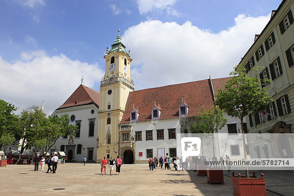 Das Alte Rathaus am Hauptplatz der Altstadt  Bratislava  Preßburg  Slowakei  Slowakische Republik  Europa  ÖffentlicherGrund