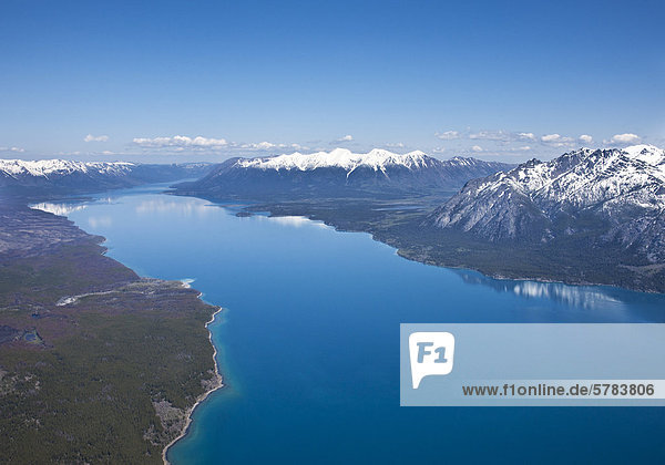 Fliegen über Chilko Lake in die Chilcotin-Arche von British Columbia Kanada