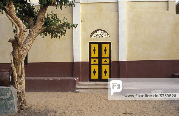 Door in Nubian village on Elephantine Island  Aswan  Egypt