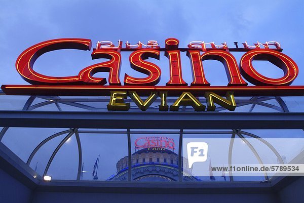 Casino of Evian-les-Bains at night  France