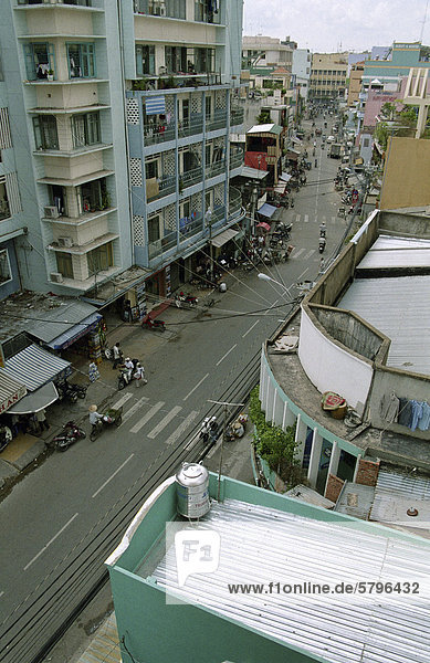 View of a street in Ho Chi Minh City  formerly Saigon  Vietnam  Southeast Asia  Asia