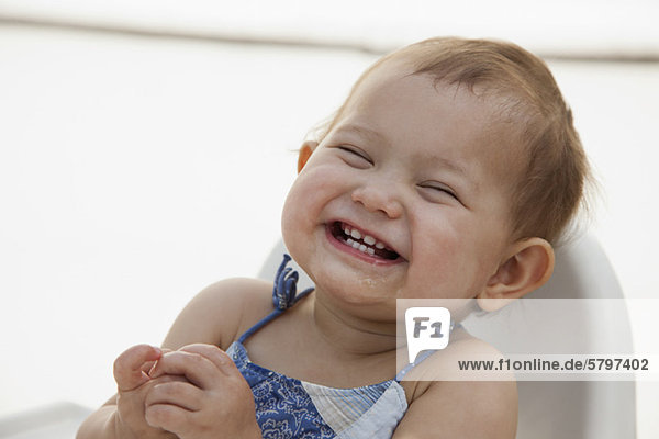 Baby girl laughing  portrait