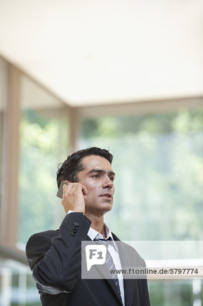 Businessman using cell phone
