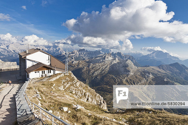 Europa Berg Hotel Ansicht Dolomiten Seilbahn Italien