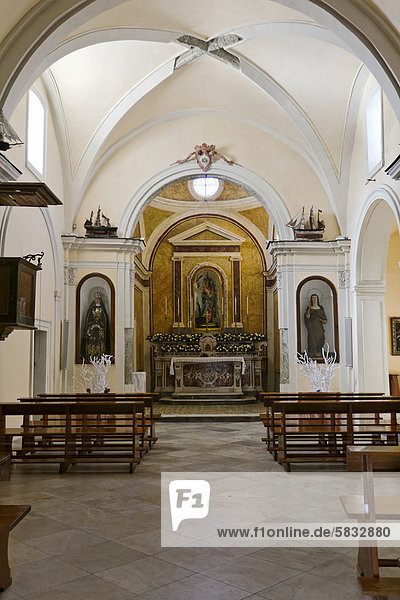 Innenansicht  Santa Maria del Soccorso Kirche  Forio  Altstadt  Insel Ischia  Kampanien  Süditalien  Italien  Europa