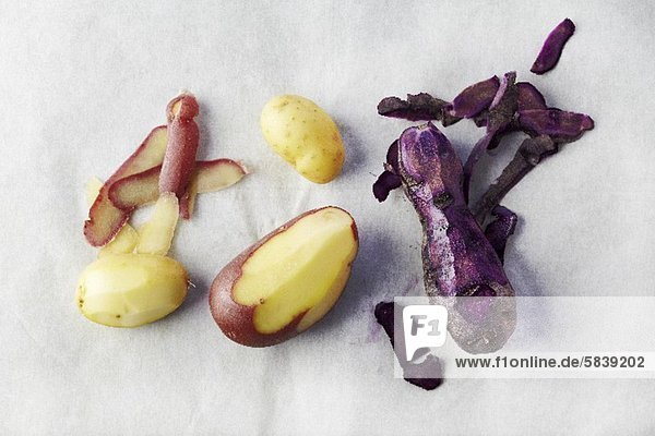 Assorted Partially Peeled Heirloom Potatoes
