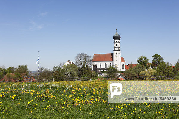 Pfarrkirche St. Laurentius in Pähl  Fünfseenland  Oberbayern  Bayern  Deutschland  Europa