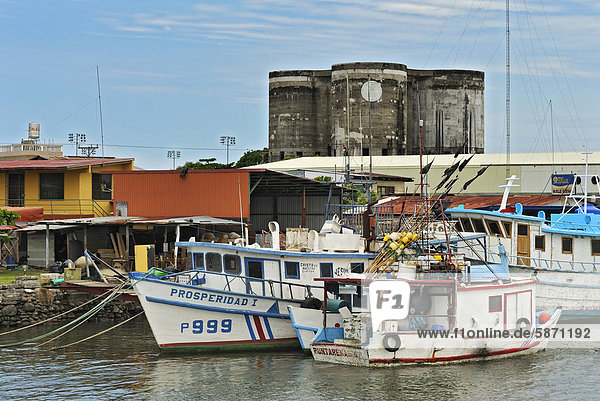Fishing boats in Puntarenas  Costa Rica  Central America
