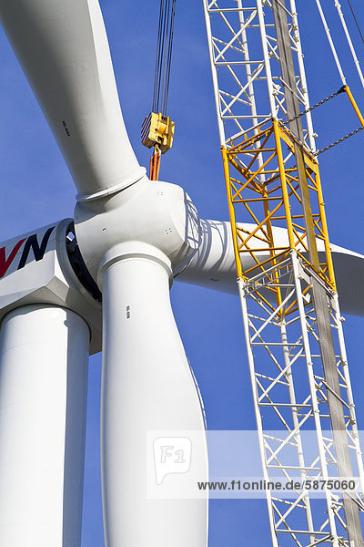 Construction of a wind turbine for EVN and Wien Energie  Windpark Glinzendorf  Marchfeld  Lower Austria  Austria  Europe