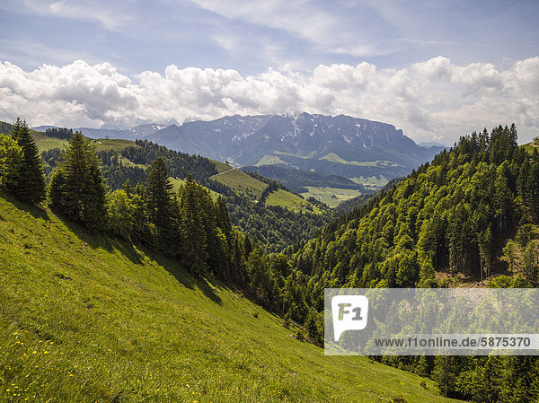 Aussicht in den Bergen bei Rettenschlöss  Tirol  Österreich  Europa