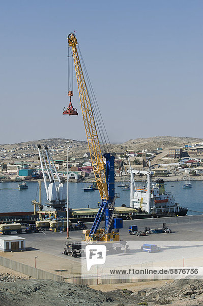 Luederitz harbor and Luederitz city  Namibia  Africa