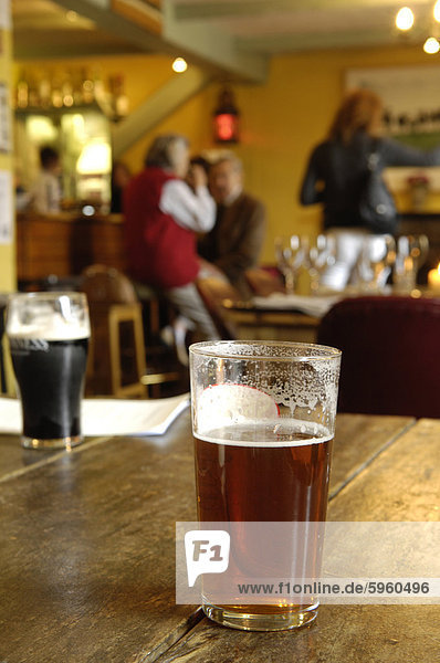 A pint at a pub in Cornwall  England  United Kingdom  Europe