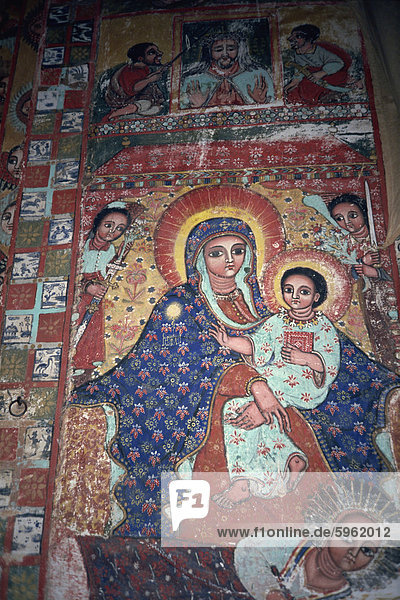 Kirche Gemälde  Narga Selassie  Dek  See Tana  Äthiopien  Afrika