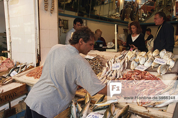 Fishmonger  Piraeus  Athens  Greece  Europe