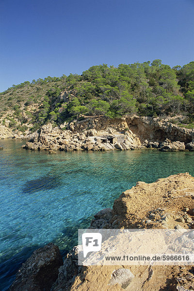 durchsichtig transparent transparente transparentes Wasser Europa türkis Balearen Balearische Inseln Ibiza Spanien