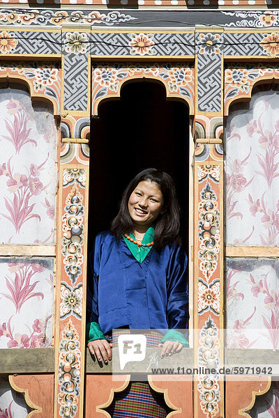 Bhutanischen Frau  Jankar  Bumthang  Bhutan  Asien