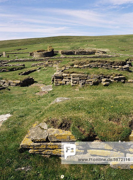 Pictish und germanische Siedlung  Brough of Birsay  Festland  Orkney Islands  Schottland  Vereinigtes Königreich  Europa