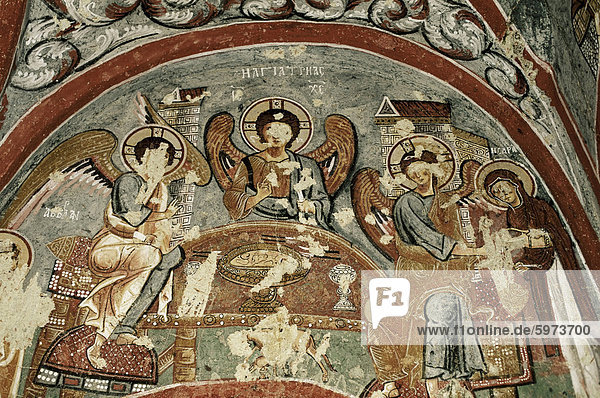 Christian Fresken in Apple-Kirche  Göreme Open Air Museum  Göreme  Kappadokien  Anatolien  Türkei  Kleinasien  Eurasien