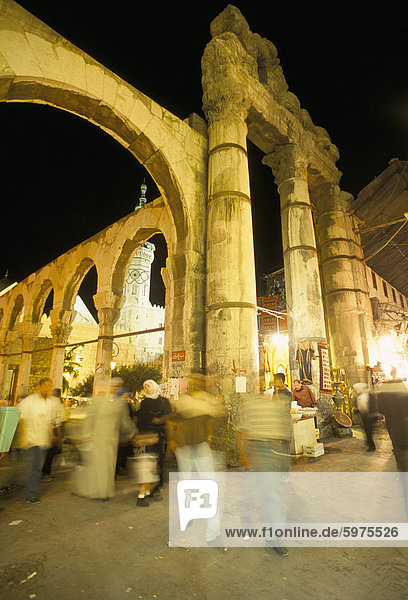 Souq al-Hamidiyya  alte Stadt Main abgedeckten Markt  Nacht  Damaskus  Syrien  Middle East