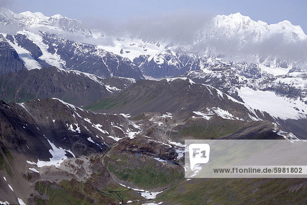 Luftbild von Denali Berge  Alaska  Vereinigte Staaten von Amerika  Nordamerika