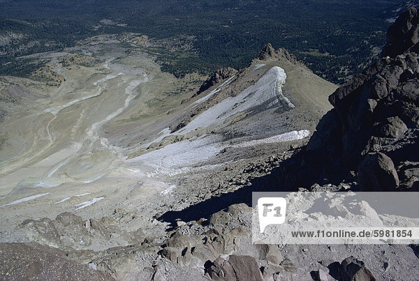 Großer Schlammstrom vom Gipfel des Vulkans Lassen  10457 ft  California  Vereinigte Staaten von Amerika  Nordamerika