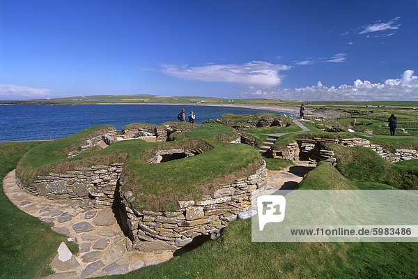 Skara Brae  neolithischen Dorf Datierung zwischen 3200 und 2200 v. Chr.  UNESCO Weltkulturerbe  Festland  Orkney Islands  Schottland  Vereinigtes Königreich  Europa