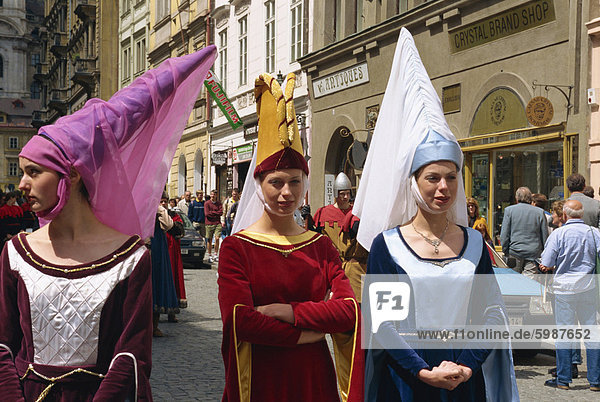 Medieval parade in the Little Quarter  Prague  Czech Republic  Europe