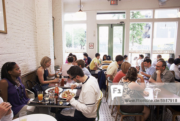People inside the Colonial cafe in Nolita neighbourhood  Manhattan  New York  United States of America  North America