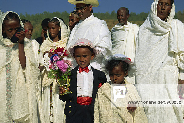 Page boy at wedding party  Ethiopia  Africa