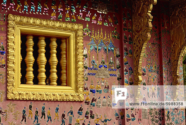 Wand Dekoration Südostasien Vietnam Asien vergoldet Laos Tanga