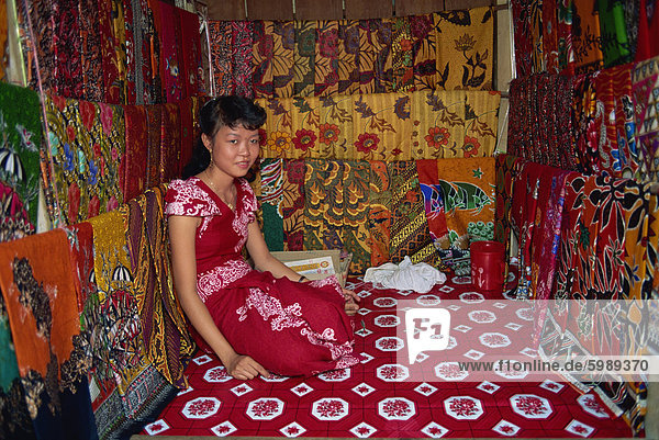 Sarongs for sale  Central Market  Phnom Penh  Cambodia  Indochina  Southeast Asia  Asia