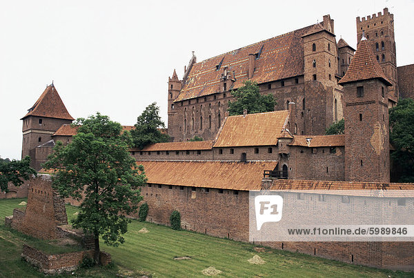 Marienburg  von den Kreuzrittern gebaut und stammt aus dem 13. Jahrhundert  UNESCO-Weltkulturerbe  Pommern  Polen  Europa