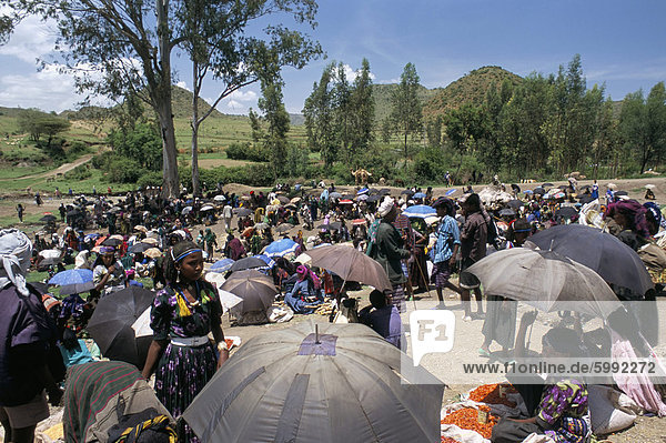 Markt  Sentebe  Choa Gebiet  Äthiopien  Afrika