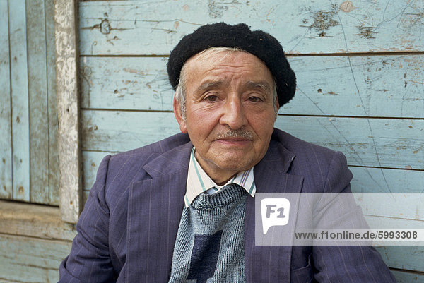 Portrait of elderly man  Chile  South America