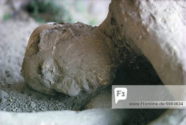 Opfer des Vesuv-Eruption  vulkanischer Asche gebildet Formenbau  Form  die später ergeben  durch die Injektion von Gips  Pompeji  Kampanien  Italien  Europa