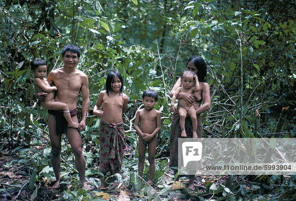 Penan Familie  Mulu Expedition  Borneo  Indonesien  Südostasien  Asien