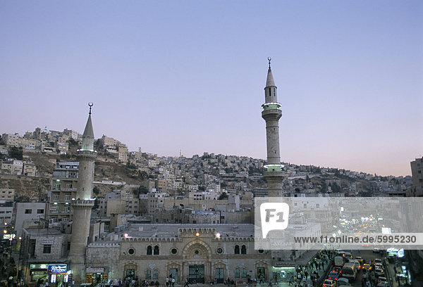 Hussein Moschee und Stadt  Amman  Jordanien  Naher Osten