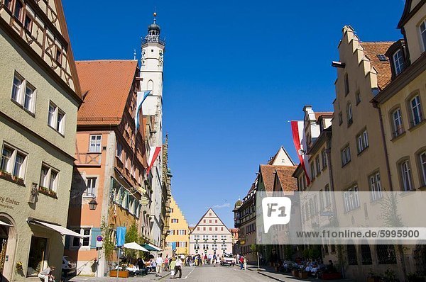 Die historische Stadt von Rothenburg Ob der Tauber  Franken  Bayern  Deutschland  Europa